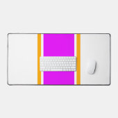 Hellrosa gelbe Streifen auf weiß Schreibtischunterlage (Tastatur & Maus)