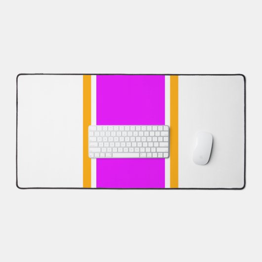 Hellrosa gelbe Streifen auf weiß Schreibtischunterlage (Tastatur & Maus)