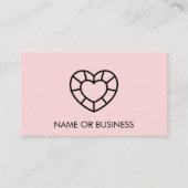 Hellrosa Gem Logo Handmade Juwelen Loyalitätsbeloh Visitenkarte (Vorderseite)