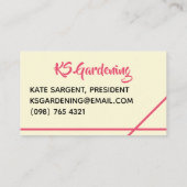 Hellrosa Geranium Floral Business Card Visitenkarte (Rückseite)