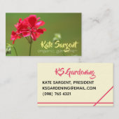 Hellrosa Geranium Floral Business Card Visitenkarte (Vorne/Hinten)