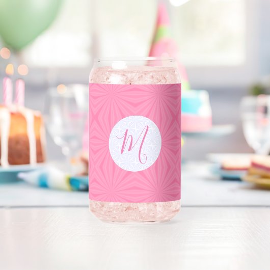 Hellrosa geschwungene Quadrate Personalisierte Ini Dosenglas (Insitu (Geburtstag))