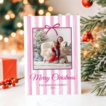 Hellrosa gestreifte Weihnachtsfoto