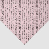 Hellrosa geteerter Firmenname und Spezialität Seidenpapier (Ausschnitt)