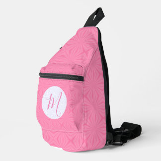 Hellrosa gewellte Quadrate Personalisierte Initial Crossbody Bag