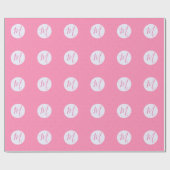 Hellrosa gewellte Quadrate Personalisierte Initial Geschenkpapier (Flach)