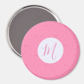 Hellrosa gewellte Quadrate Personalisierte Initial Magnet (Vorderseite/Rückseite)