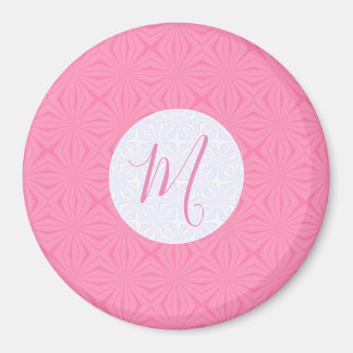 Hellrosa gewellte Quadrate Personalisierte Initial Magnet