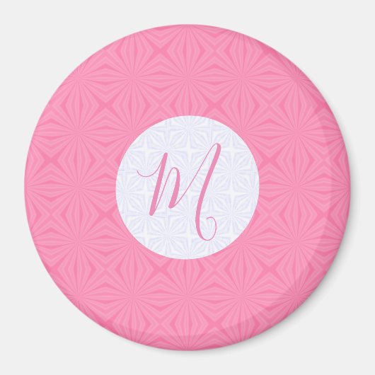 Hellrosa gewellte Quadrate Personalisierte Initial Magnet (Vorne)