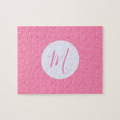 Hellrosa gewellte Quadrate Personalisierte Initial Puzzle (Horizontal)