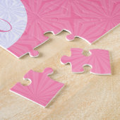 Hellrosa gewellte Quadrate Personalisierte Initial Puzzle (Seite)