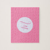 Hellrosa gewellte Quadrate Personalisierte Initial Puzzle (Vertikal)