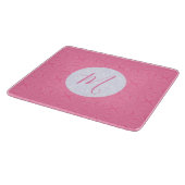 Hellrosa gewellte Quadrate Personalisierte Initial Schneidebrett (Ecke)