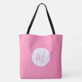 Hellrosa gewellte Quadrate Personalisierte Initial Tasche (Rückseite)