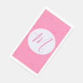 Hellrosa gewellte Quadrate Personalisierte Party Serviette (Ecke)