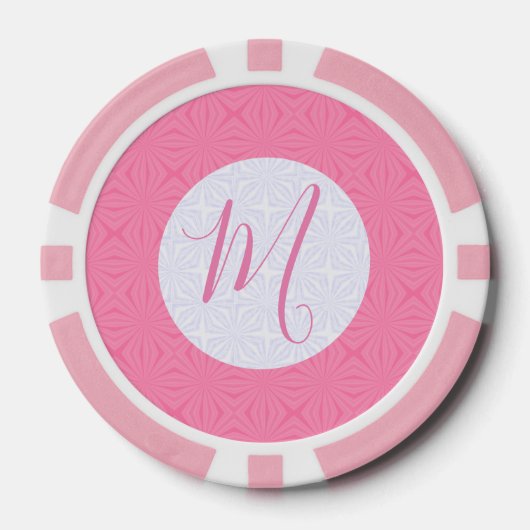 Hellrosa gewellte Quadrate personalisierter Anfang Pokerchips (Vorderseite)