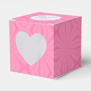 Hellrosa gewellte Quadrate Personalisiertes Herz Geschenkschachtel