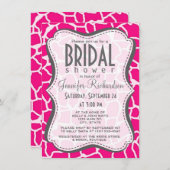 Hellrosa Giraffe Tierdruck Einladung (Vorne/Hinten)