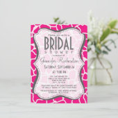 Hellrosa Giraffe Tierdruck Einladung (Stehend Vorderseite)