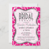 Hellrosa Giraffe Tierdruck Einladung (Vorderseite)