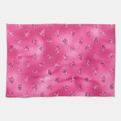 Hellrosa Glam Funkelnd Diamonds Geschirrtuch (Horizontal)