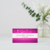 Hellrosa Glitter Visitenkarte (Stehend Vorderseite)