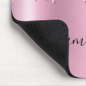 Hellrosa Glittertropfen Schimmer Glam Name Mousepad (Ecke)