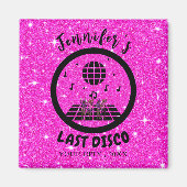 Hellrosa Glitzer Disco Junggeselinnen-Abschied Magnet (Vorne)