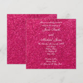 Hellrosa Glitzer Hochzeitsaufenthalte Einladung (Vorne/Hinten)