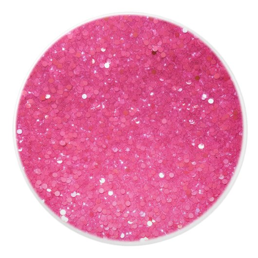 Hellrosa Glitzer Keramikknauf (Vorderseite)