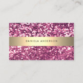 Hellrosa Glitzer Luxury Glam QR-Code Visitenkarte (Vorderseite)