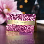 Hellrosa Glitzer Luxury Glam QR-Code Visitenkarte