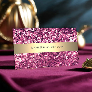 Hellrosa Glitzer Luxury Glam QR-Code Visitenkarte