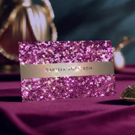 Hellrosa Glitzer Luxury Glam QR-Code Visitenkarte