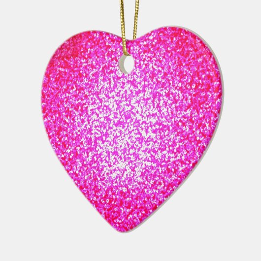 Hellrosa Glitzer-Modeherz Keramikornament (Links)