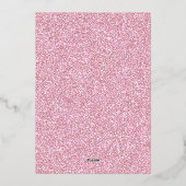 Hellrosa Glitzer Modernes Foto für Skripte Sweet 1 Folieneinladung (Rückseite)