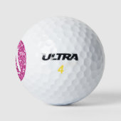 Hellrosa Glitzer Modernes Monogramm Golfball (Logo)