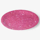 Hellrosa Glitzer Pappteller (Schrägansicht)