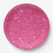 Hellrosa Glitzer Pappteller (Vorderseite)