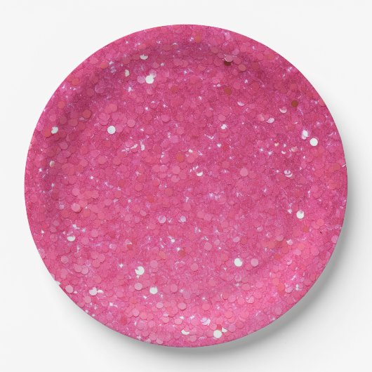 Hellrosa Glitzer Pappteller (Vorderseite)