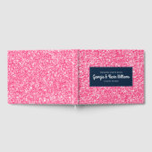 Hellrosa Glitzer Print Blue Akzent Gästebuch (Voll)