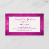 Hellrosa Glitzer Visitenkarte (Rückseite)