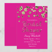 Hellrosa Gold Glitzer Bridal Dusche Einladung (Vorne/Hinten)