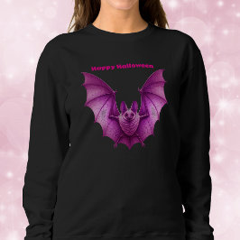 Hellrosa Gothic Spooky Flying Bat zu Halloween Sweatshirt
