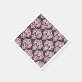 Hellrosa Grau Damaske Chic Muster Elegantes Party Serviette (Ecke)