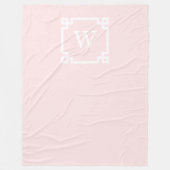 Hellrosa griechischer Schlüsselrahmen #2 Initialmo Fleecedecke (Vorderseite)