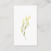 Hellrosa grüne Blume Blätter Einfaches Design Begleitkarte (Rückseite)