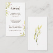 Hellrosa grüne Blume Blätter Einfaches Design Begleitkarte (Vorne/Hinten)