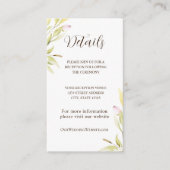 Hellrosa grüne Blume Blätter Einfaches Design Begleitkarte (Vorderseite)