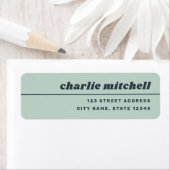 Hellrosa, grüne Retro-Schriftart Rücksendeadresse (Insitu)